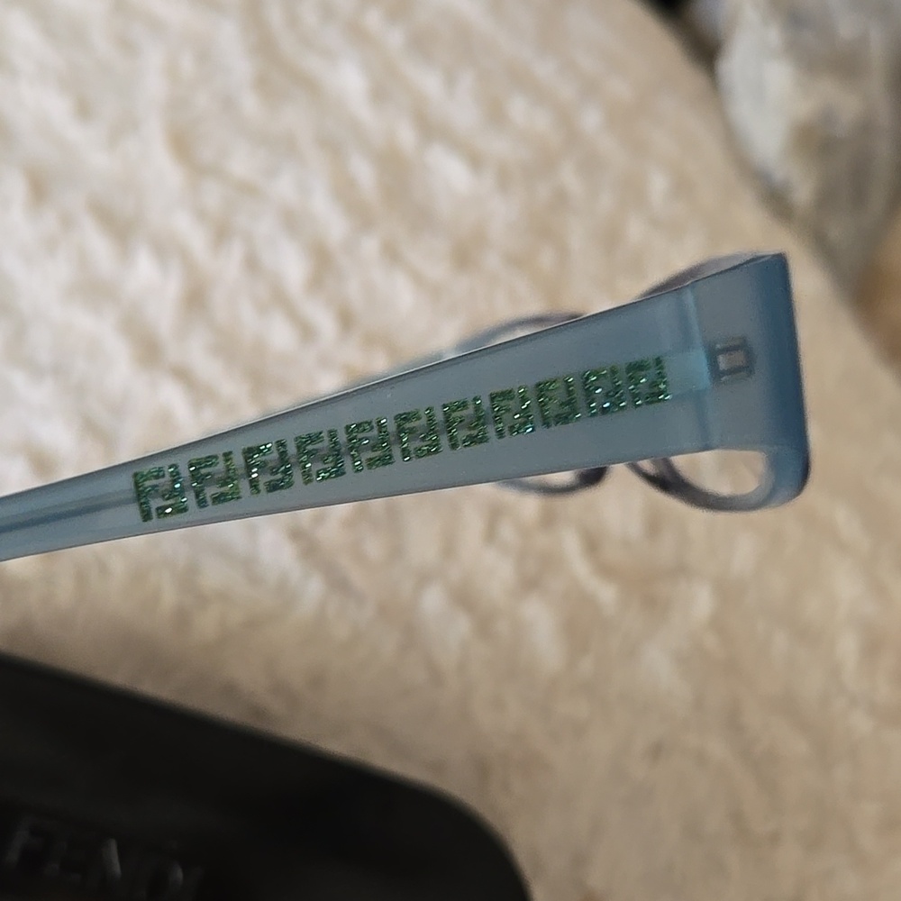 Fendi Translucent Blue Rectangular Glasses - image 2